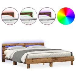 vidaXL, Bett, Kiefernholz Bettgestell Altes Holz Massives Kiefernholz (180 x 200 cm)