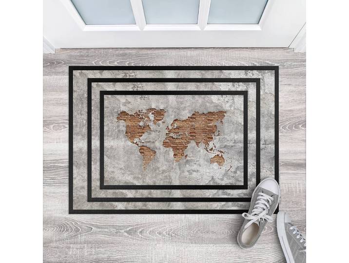 Fußmatte Shabby Beton Backstein 70 x 50cm Multicolor