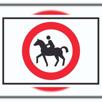 HB-Druck Reiten verboten Symbol Schild A5 Rückseite selbstklebend