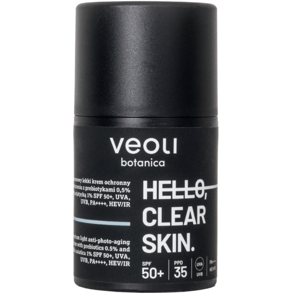 Veoli Botanica Hola, crema solar antienvejecimiento Clear Skin 50mL SPF50+