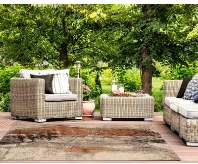 Lush Decor Marina Moderne Indoor/Outdoor Rug