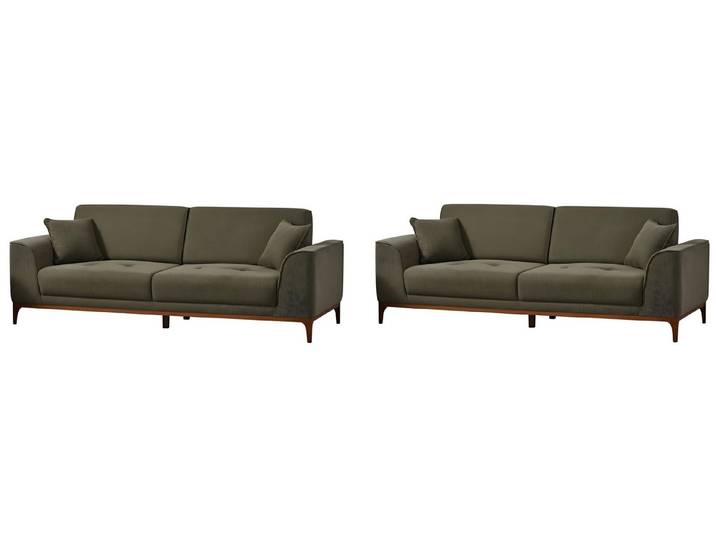 JVmoebel Polstergarnitur Wohnzimmer Set Modern Grün Designer-Sofa Komfortabel Minimalismus, (2-tlg)