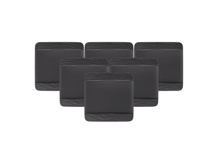 Villeroy & Boch Speiseteller Manufacture Rock Speiseteller quadratisch, (6 St)