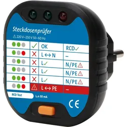 Kopp 171002012 Steckdosenprüfer zum einfachen Einstecken in die Steckdose