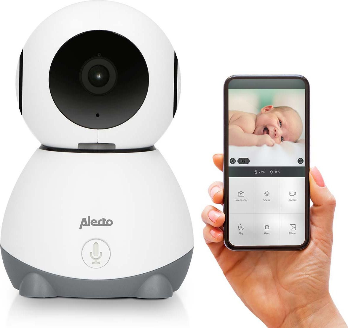 Alecto babyfoon met camera, wit