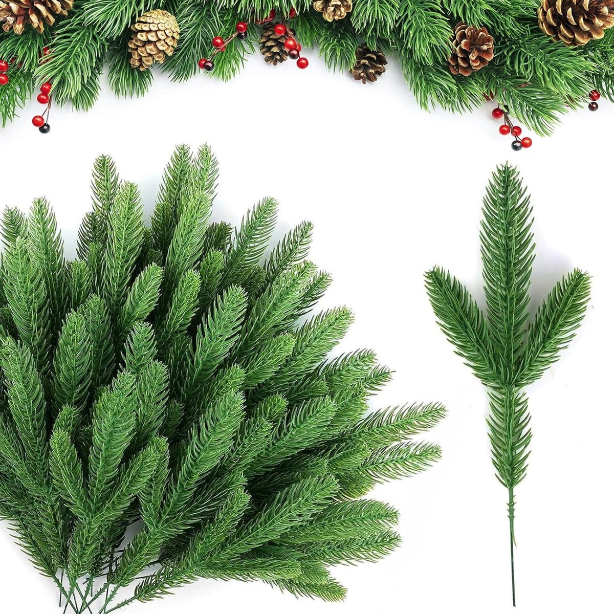 50 realistische kunstdennentakken voor kerstdecoratie