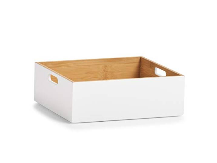ZELLER PRESENT SCHÖNER LEBEN. PRAKTISCH WOHNEN. Aufbewahrungskiste, Bamboo, weiß