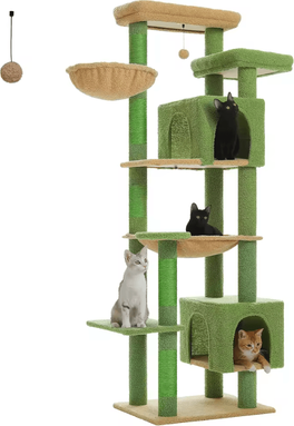 Inspire Essentials Large Cat Tree Tower For Indoor Cats With Plush Condo Perches Scratching Posts And Hideaway Caves amt0293gn