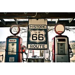 Leinwandbild ROUTE 66 (BHT 120x80x3,10 cm) - grau - BHT 120x80x3,10 cm