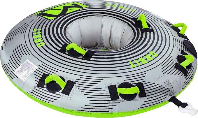 Funtube Orbit, 1-2 Personen Wasserreifen aufblasbar, Towable Tube Wassersport für Kinder & Erwachsene, Donut Schleppring für Boot & Jetski, Schleppreifen zum Ziehen
