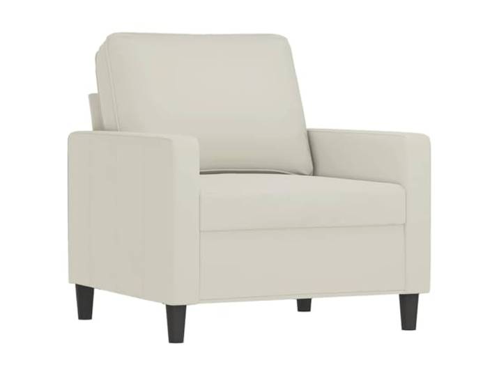 KTHLBRH Sofa-Set, 4-teilig, Samt, cremefarben, mit Kissen Struktur aus Sperrholz und Metall, Schaumstoffpolsterung, Fußstütze inklusive, 6 Kissen