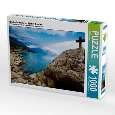 CALVENDO Puzzle Adriatische Küste bei Split in Croatien | 1000 Teile Lege-Größe 64x48cm Foto-Puzzle für glückliche Stunden