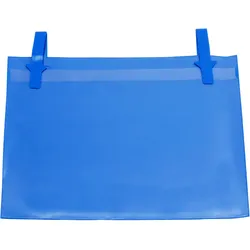 10 Gitterboxtaschen mit Befestigungslaschen Querformat | A4, Weich-PVC, blau