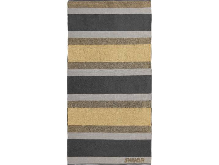 Saunatuch DYCKHOFF Saunatuch SaunaStripe , gold, B:100cm L:200cm, Walkfrottee, Obermaterial: 100% Baumwolle, Handtücher, Saunatuch