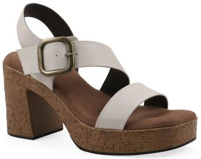 Women's Barb Platform Sandal by White Mountain in Cream Smooth (Size 11 M)