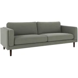 Sofa Braden 3-Sitzer, Stoffbezug Rita, klassisch, grün, Eichenholz-Beine braun
