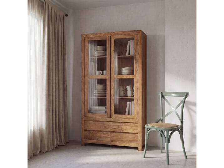 Vitrine en sheesham massif