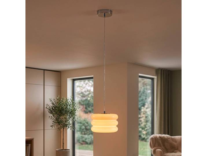 EGLO Hängelampe Tortora, dimmbar, weiß / opal, für Wohn- / Esszimmer, Glas, Junges Wohnen, Pendelleuchte