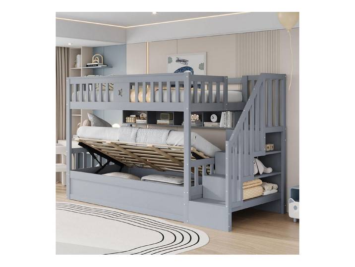 LuxusKollektion Kinderbett Hochbett 90x200 mit Stauraum