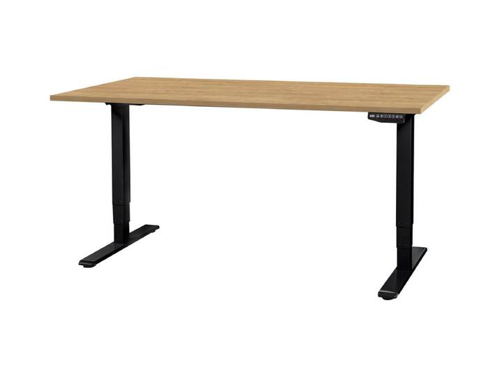 Contini höhenverstellbarer Bürotisch 1.8x0.8m Eiche / Gestell Schwarz