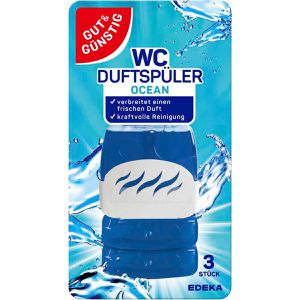 Gut&Günstig WC-Duftspüler Ocean, Einhänger mit Gel, 3 Stück