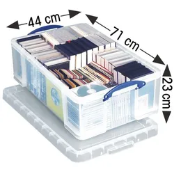 Really Useful Box Ablagebox 50 Liter transparent, 71x23x44 cm