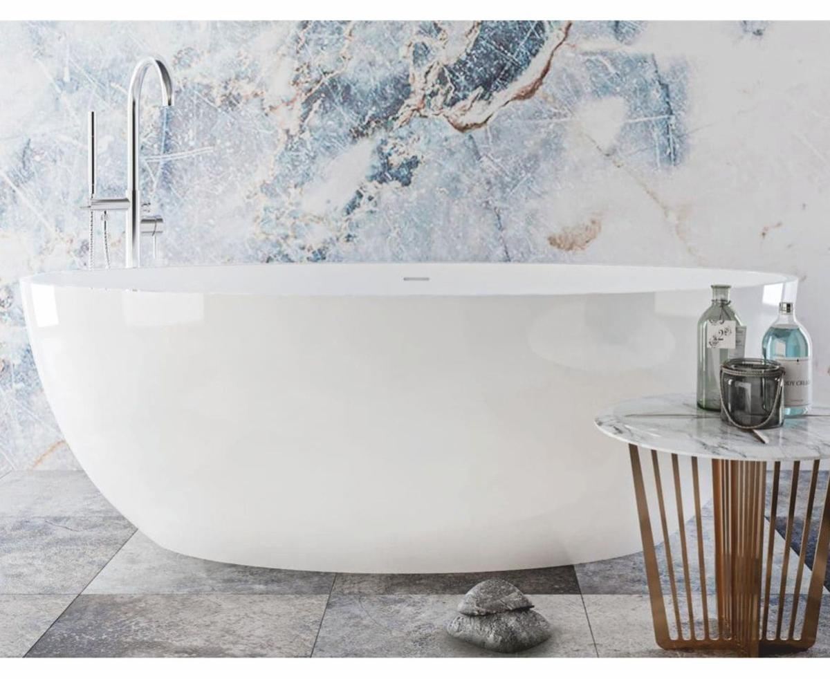 Casa Padrino Luxus Badewanne Hochglanz Weiß 180 cm - Badezimmer Möbel