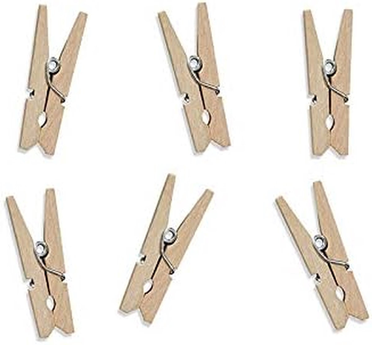 20 stuks Mini houten klemmen voor decoratie - 3 cm - Houtkleur