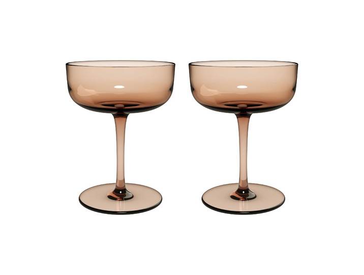Sektglas Sektschalen / Dessertschalen Like Glass 100 ml 2er Set , braun (clay), 2 tlg., Glas, LIKE. BY VILLEROY & BOCH, Trinkgefäße, Sektglas