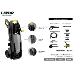Lavor, Hochdruckreiniger, Predator 160/2500W/160Bar + Terrassen-Hochdruckreiniger (Netzbetrieb)