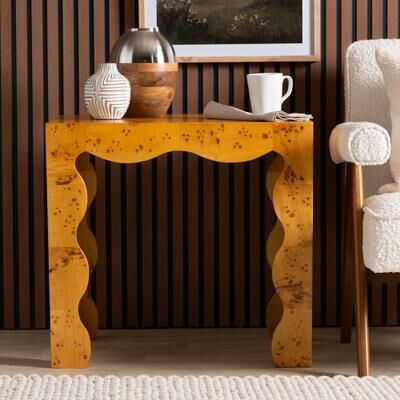 Huxley Modern and Contemporary Natural Real Burl Wood End Table by Bali & Pari in Burl (Size ONE SIZE)