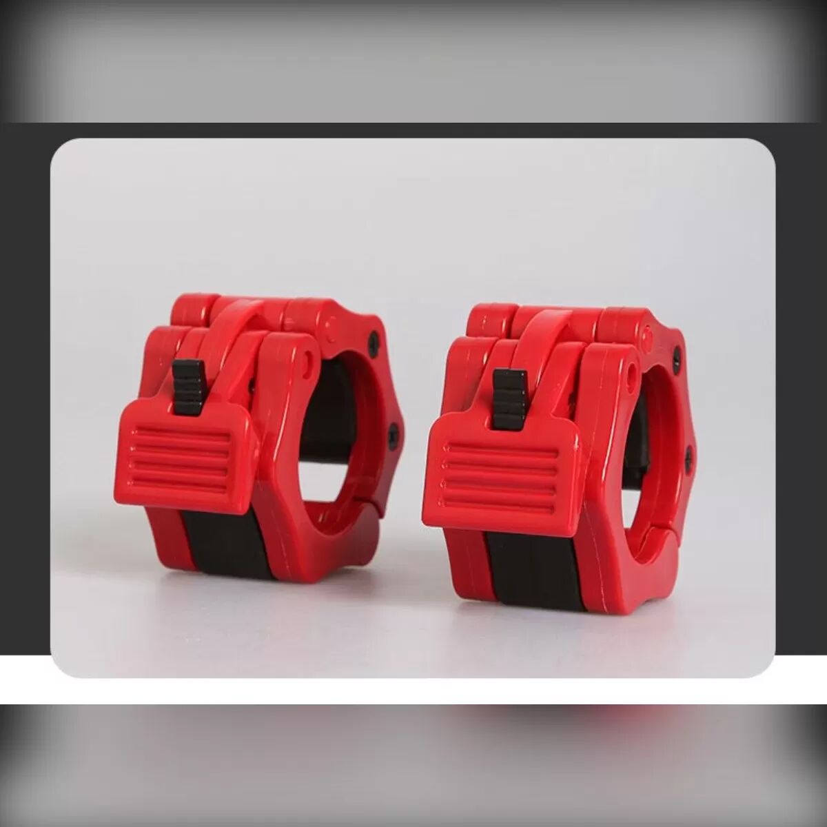 INF Colliers d'haltère TPR à verrouillage rapide – Fixation sûre, changements rapides de poids, pour manchons 50mm Rouge