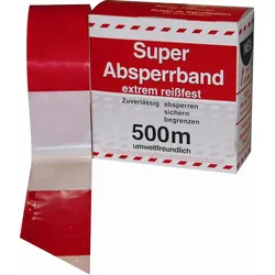 Baustellen-Absperrband 80mm rot/weiß | 500m pro Rolle
