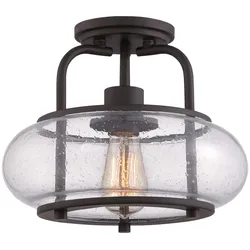 Deckenleuchte Lampe Wohnzimmerleuchte Metall Glas Bronze D 30,5 cm