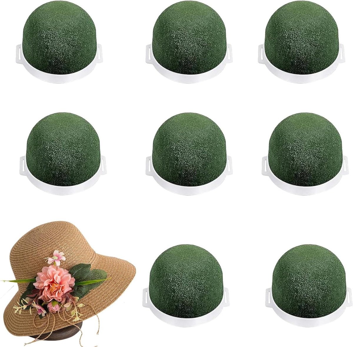 Bloemenschuim Ballen Groen - 8 Stuks - Diameter: 5 cm