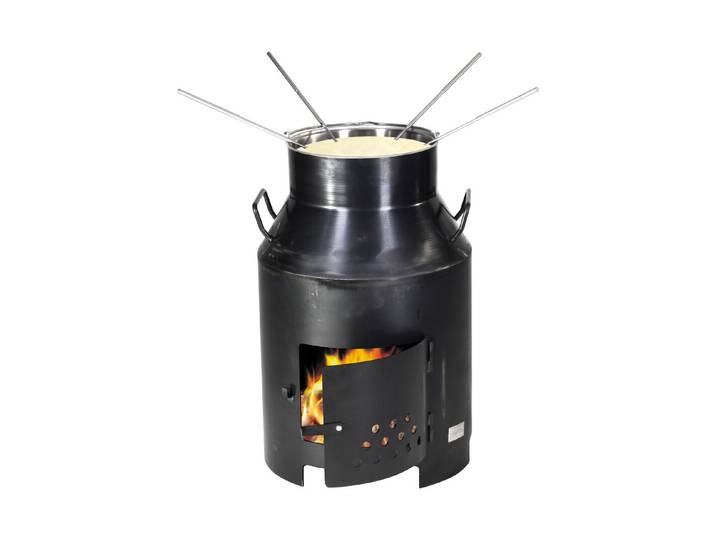 Fondue- und Grillofen Outdoor Milchbotte, schwarz