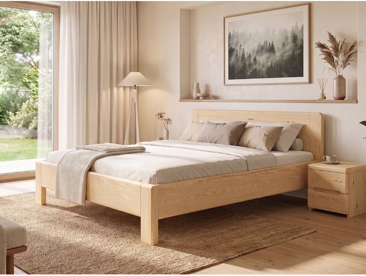 Eschenbett „Bella“ 100 x 190 cm Massivholz Esche
