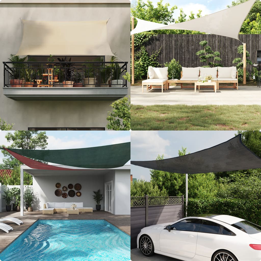 vidaXL Toldo de vela rectangular HDPE arena 160 g/m² 2x2,5 m Amarillo