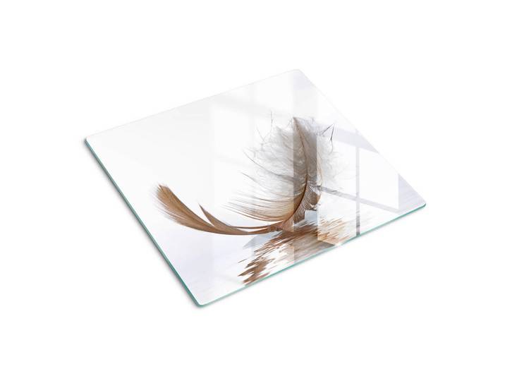 Tulup Glasplatte 60x52 cm Quellwasser, Beige, Glas, 60x0.4x52 cm, Küchen, Küchenelektrogeräte, Herde, Herdabdeckplatten