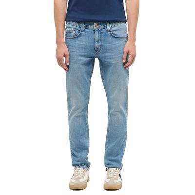 Slim-fit-Jeans MUSTANG "Herren Style Oregon Slim", Herren, Gr. 32, Länge 34, blau (412 mittelblau), Denim/Jeans, 99% Baumwolle, 1% Elasthan, unifarben, slim fit, Jeans Slim-fit-Jeans