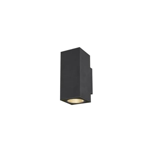 SLV Enola Square Up & Down M Led opbouwspot voor tuin en terras, Antraciet/Grijs, IP65
