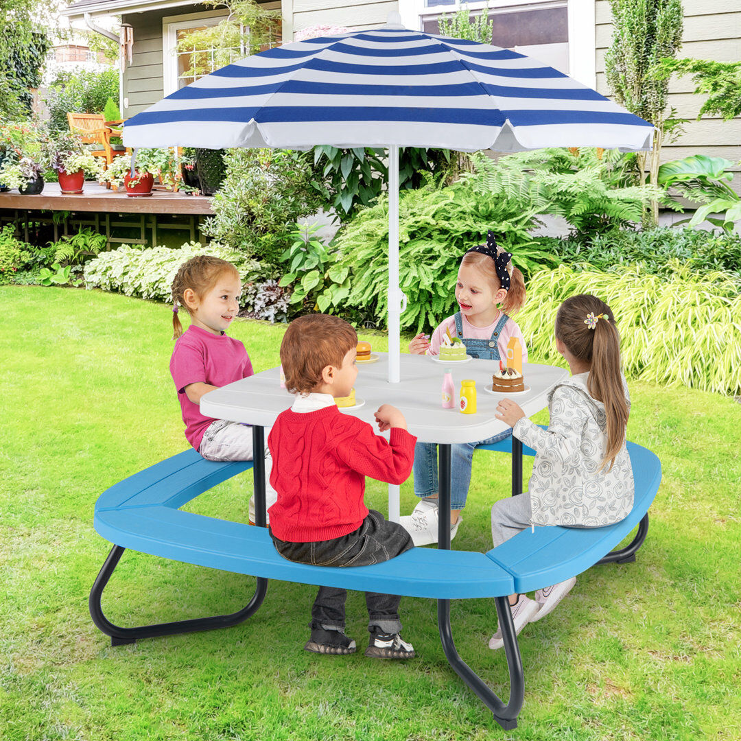 Ebern Designs 4 - Person Patio Dining Set Square Table White 4