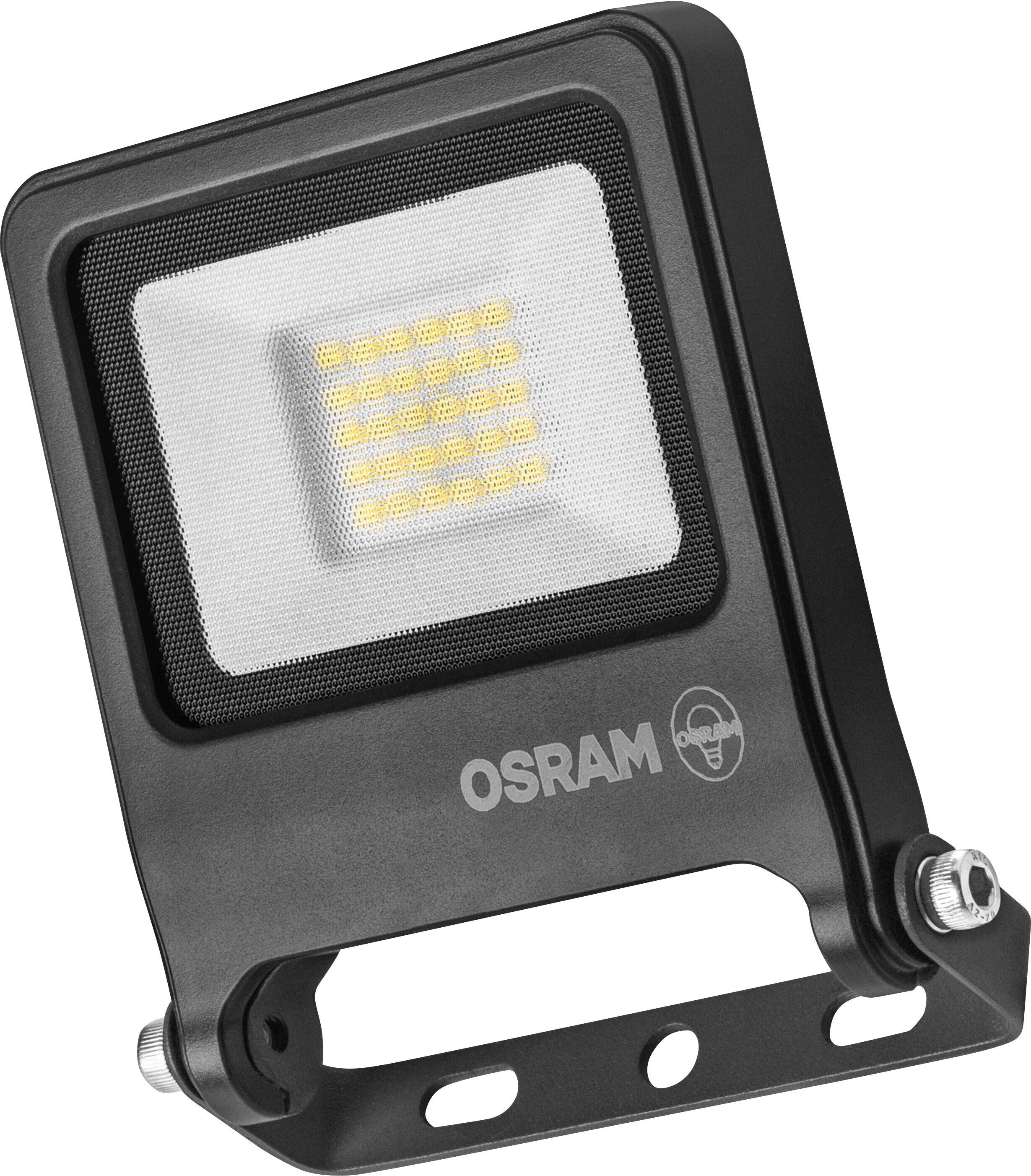 LED Flutlichtstrahler OSRAM "ENDURA Flood Warm White PCR", schwarz (dunkelgrau), H:12,2cm L:10,8cm T:3,3cm, Leuchten, LED Flutlichtstrahler, grau, LED-Modul, Aluminium