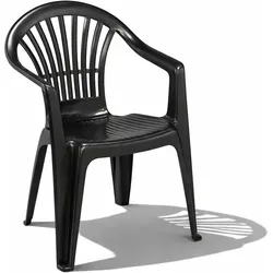 Mojawo, Gartenstühle, 2er Stapelstuhl Bistrostuhl Gartenstuhl Anthrazit Kunststoff