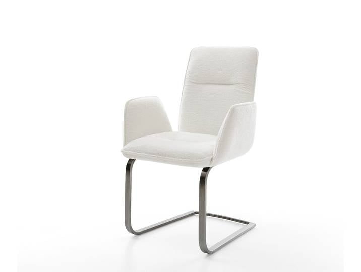Cantilever Vinja Flex bouclé doux beige pied cantilever plat grafiete