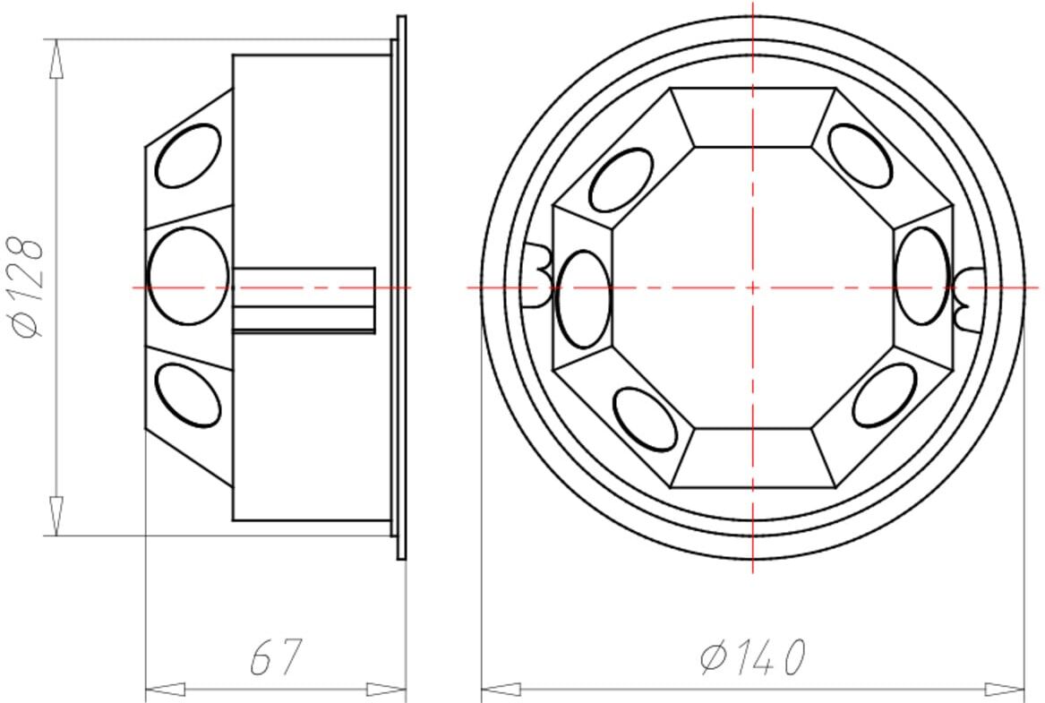 Kaiser Verbindungsdose 9073-01 Ø 120mm 65mm tief)