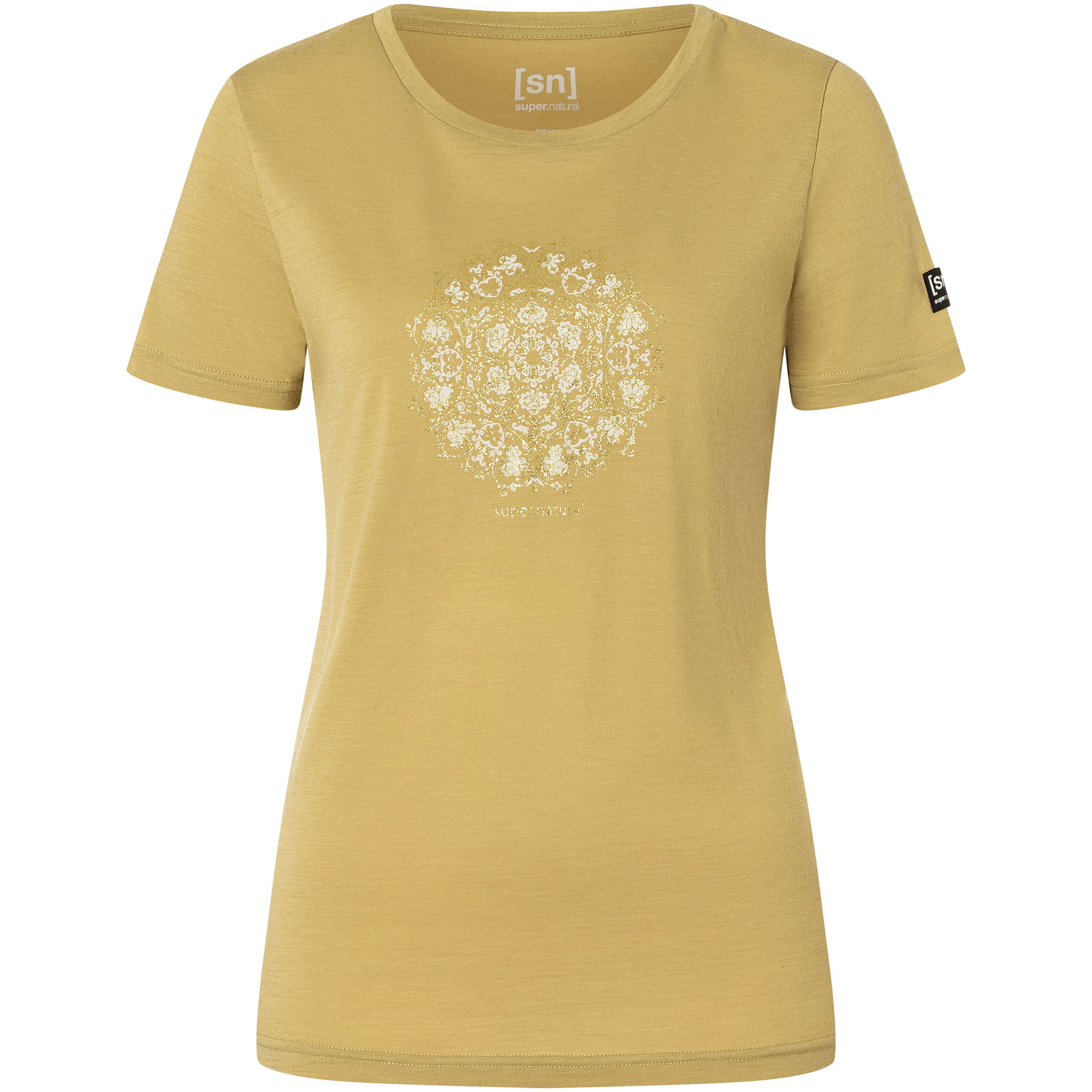 Super.Natural Ornament Damen T-Shirts beige Größe XL Yoga | Lifestyle Hautfreundlich Merinowolle