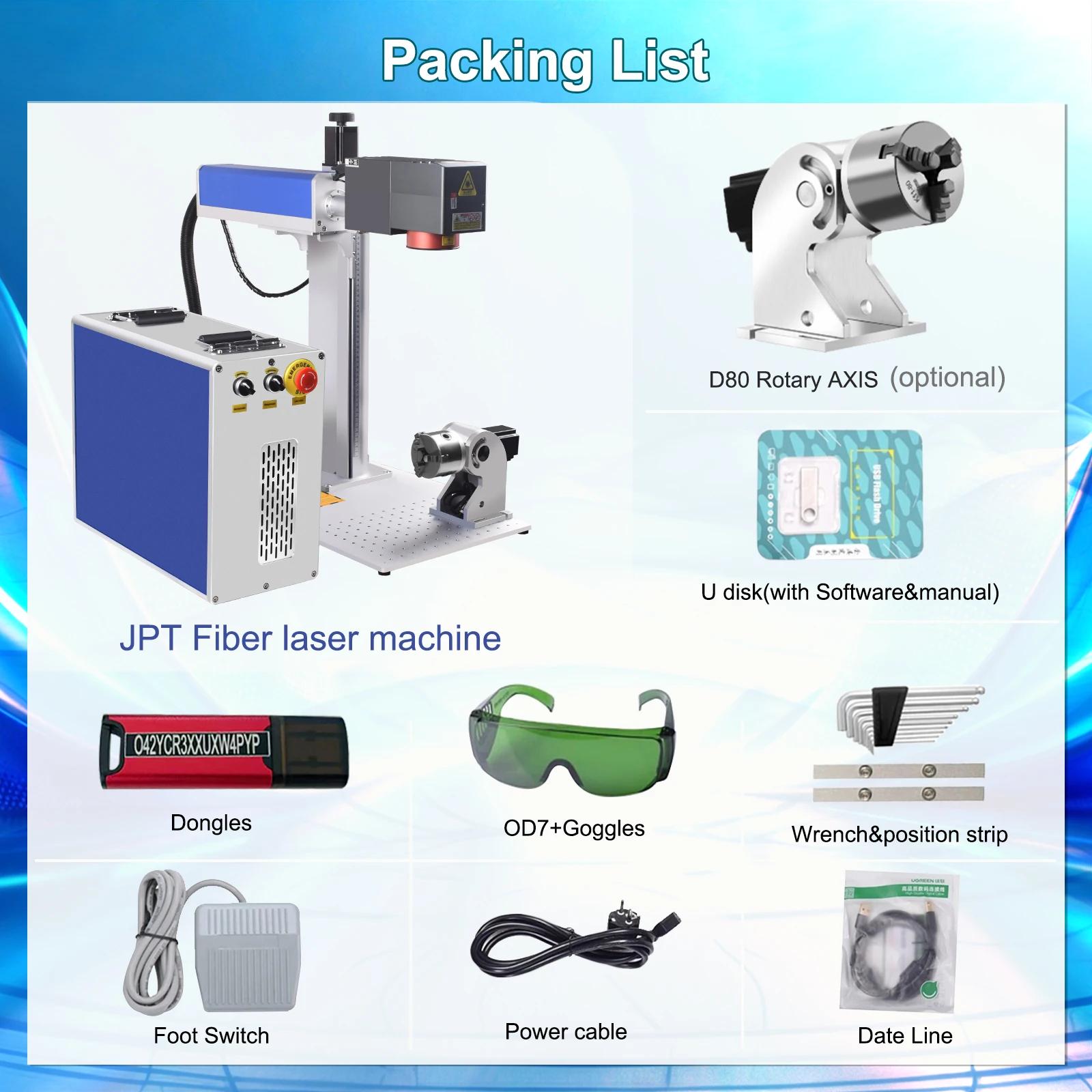 3D-Lasermarkiermaschine - 60 W - Handgeführt - Für gebogene Oberflächen - Farbmarkierung - Autofokus - 100-240 V EU-Stecker
