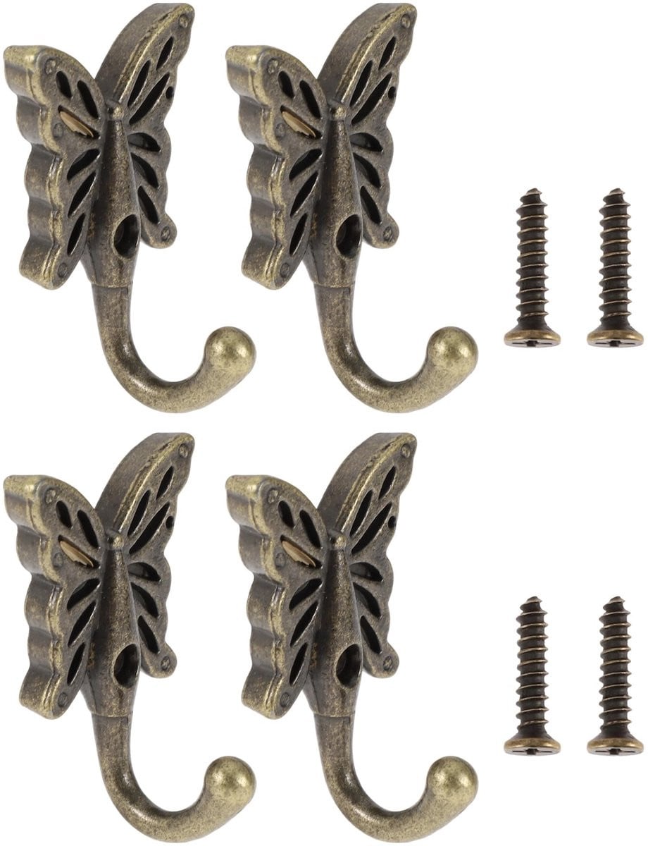 Set van 4 Vintage kledinghaken in bronskleur