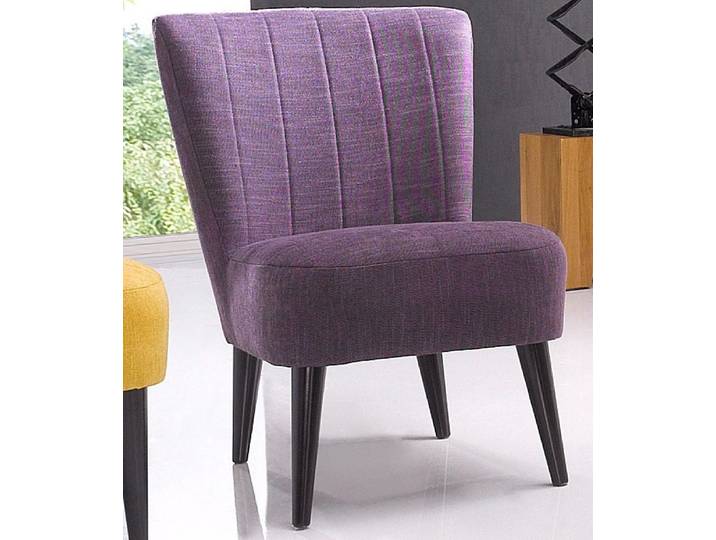 Cocktailsessel OTTO HOME Jan , lila (violett), B:65cm H:88cm T:78cm, Struktur ( 85% Polyester, 15% Viscose ), Sessel, Cocktailsessel, mit Wellenunterfederung, Massivholzfüße